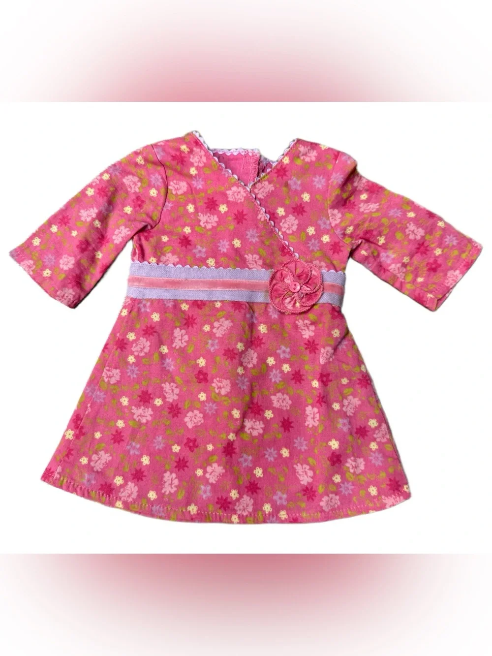 American Girl Doll Chrissa Maxwell Meet Dress Waist Ribbon Flower Accent Retired